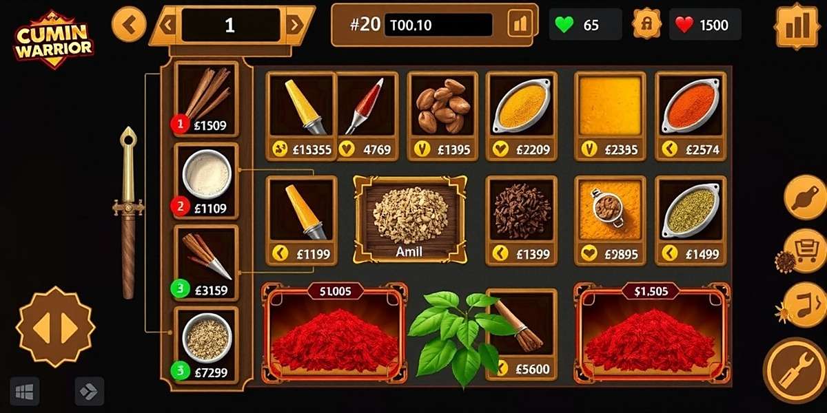 Cumin Warrior - Trading Interface Cumin Warrior gameplay showing the spice trading interface with various Indian spices and market prices